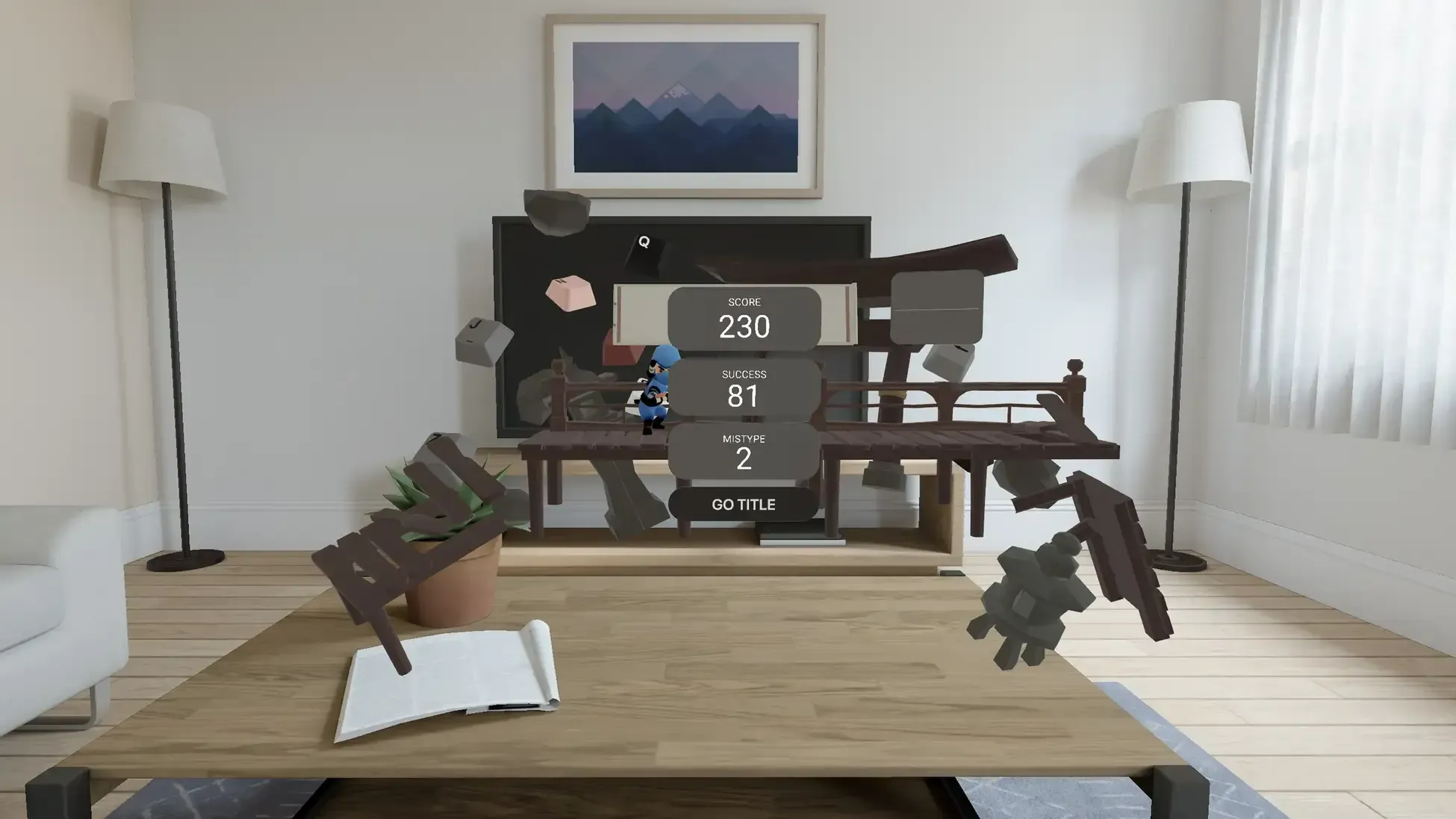 Apple Vision Pro向け空間ゲイズタイピングゲーム「Ninja Gaze Typing」