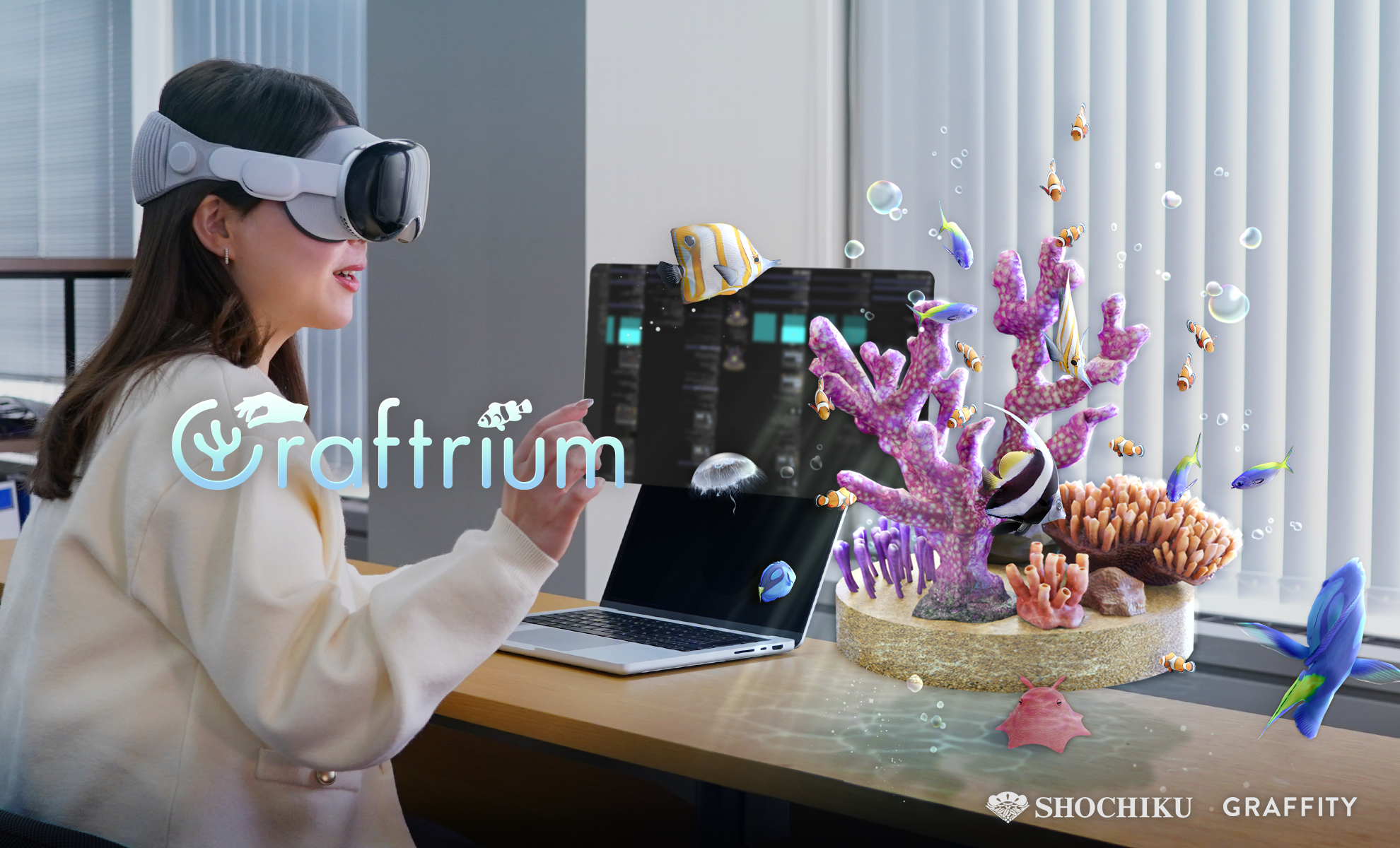 ARエンタメのGraffity、松竹と共同開発したApple Vision Proを活用した 空間ゲーム「Craftrium」(クラフトリウム)を1月29日全世界同時リリース